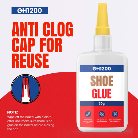 Heavy Duty Shoe Glue Crystal Clear Fast Dry Bond For Sneakers Boots Heels Crocs And More Strong Flexible Repairs bottle front view