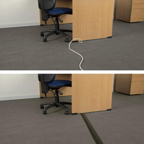 30ft Floor Cord Cover With Linkable Cable Protector To Hide Extension Cords And Prevent Trip Hazards Heavy Duty Cord Hider Workhorse For Home Or Office Black Made In USA Flexible Abrasion Resistant PVC Coils To Lay Flat