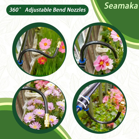 All In One 360 Degree Adjustable Drip Irrigation System With Fifty Foot Hose And Fifteen Nozzles for flower gardens