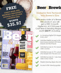 Craft Beer & Brewing Magazine offers with glass of beer and magazine covers.