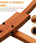 Detailed view of the wood arc stand joints for the Sunbrella Fabric Hammock With 13 Ft Wood Arc Stand For Two People Outdoor Patio Setup All Weather Fade Resistant, 450 Lb Capacity, Free Pillow Included