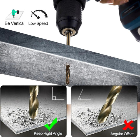 Cobalt Drill Bit Set For Hardened Metal And Stainless Steel 122 Pieces M35 High Speed Steel Twist Jobber Bits drilling metal