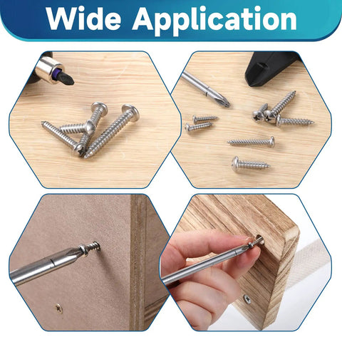 550 Piece Stainless Steel Wood Screw Kit With Self Tapping Phillips Pan Head Screws In 18 Sizes From 1/4 To 1-1/2 Inch used on wood