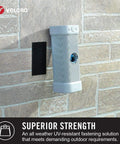 Outdoor Wide Heavy Duty Strips 6 By 4 Inch Pack Of 3 Holds 15 Lbs Titanium Extreme Industrial Strength Adhesive Fasteners Weather Resistant For Rough Surfaces 91471 mounted on brick wall with light fixture