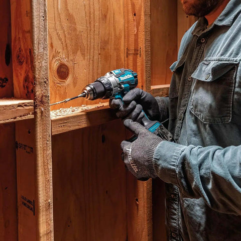 Kickin Amp 18V Brushless Cordless Drill Driver Built Tight With A Heavy Duty Metal Half Inch Chuck And Serious 970 Pound Inch Twist For Crews Craving Sick Torque And Smooth Control On Every Job Site, drilling into wood beams.