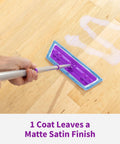 Professional Hardwood Floor Restoration Glaze With Satin Finish 32 Oz One Coat Application being applied to hardwood floor.