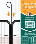 32 Inch 32 Panels Outdoor Dog Playpen Built Tough Heavy Duty Metal Pet Fence For RV Camping Yard Garden Foldable Portable Indoor Use