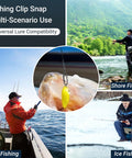 High Strength Saltwater Barrel Swivels And Snap Clips Set Stainless Steel Line Connectors For Fishing Gear in use across fishing scenarios