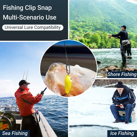 High Strength Saltwater Barrel Swivels And Snap Clips Set Stainless Steel Line Connectors For Fishing Gear in use across fishing scenarios