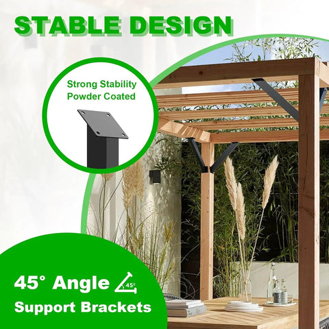 45 Degree Angle Support Bracket Set Heavy Duty Corner Connector Kit Inside Mount For Treehouses Gazebos And Patios With Pre Drilled Holes Six Pack Built To Last In Any Weather With Carbon Steel Construction
