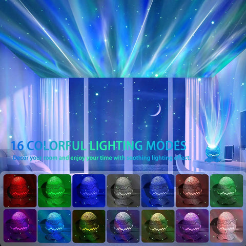 4 In 1 Aurora Galaxy Projector With Bluetooth Speaker White Noise Night Light And Moving Stars For Bedroom Decor Kids And Adults Beaming
