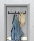 Wall Mounted Coat Rack With 6 Heavy Duty Hooks For Coats Hats Towels Purses Robes 2 Pack Tough As Nails Black Metal Backplate Durable