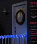 LED Rope Lights 25ft Color Changing RGB Indoor Outdoor Flexible Linkable Durable Clear Rope Lighting illuminated on railing