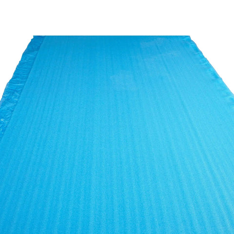 Rock Solid No Sweat Floor Underlayment 600 Square Feet 2 Mm Thick EPE Foam Padding with Vapor Barrier and Tape laid out.