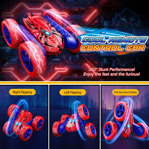 Remote Control Car Double Sided 360 Degree Rotation 4WD RC Toy For Kids Ages 3 to 12 showing stunt performance