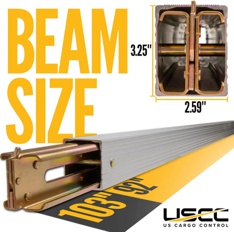 Rig Ready Adjustable Aluminum E Track Load Bars For Semi Trailers And Box Trucks 92 To 103 Inches Built Tough 4 Pack Shoring Beams With Smooth Thumb Release Rated For 2200 Lbs