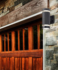 Two Pack Outdoor Wall Lights In Black Aluminum Waterproof IP65 3000K Warm White 5W LED Up And Down Porch Lighting Easy Install ETL Certified
