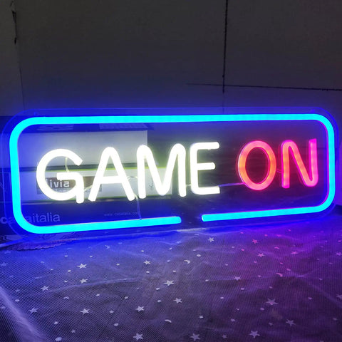 Blue Neon Gaming Sign Dimmable USB Powered Wall Decor for Game Room Bedroom and Man Cave Bright LED Neon Light Gift for Gamers