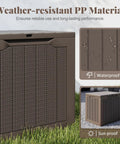 30 Gallon Outdoor Storage Box Bench With Lockable Lid Waterproof Resin Deck Box For Garden Tools Pool Accessories And Cushions Weatherproof Patio Storage Solution