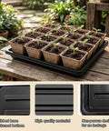 5 Pack Seed Starter Trays With 90 Square Peat Pots Made From Plant Based Pulp Seed Germination Kit With 40 Plant Labels on table