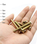 Must Have 25 Sets Threaded Insert Nuts And Bolt Kit For Furniture, 5/16-18 X 15mm Threaded Inserts And Hex Socket Furniture Barrel Bolts
