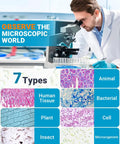 Scientist using microscope with Ultra Clear Microscope Slides and Covers Kit Featuring 100 Blank Pre Cleaned Glass Slides for diverse samples