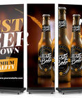 80 Inch Led Digital Signage Seamless Video Wall Featuring Plug And Play Wireless Remote showcasing Tasty Beer bottles.