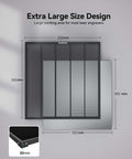 Front view of AtomStack F2N honeycomb laser work table, 350x350 mm, black metal frame