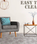 Living room with No Fuss Peel And Stick Wood Grain Vinyl Floor Tiles 12 By 12 Inch 48 Pack Waterproof Self Adhesive Flooring