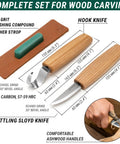 Score This Premium Wood Spoon Carving Knives Set featuring Razor Sharp Sloyd Blade and Precision Hook Knife for whittling.