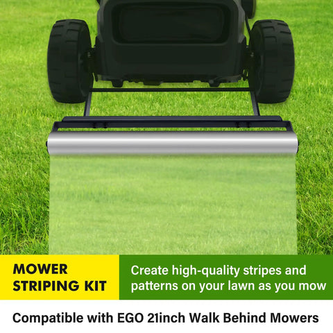 21 Inch Mower Stripe Kit Stainless Steel Roller With Bearings attached to EGO 21 Inch Walk Behind Mower on grass