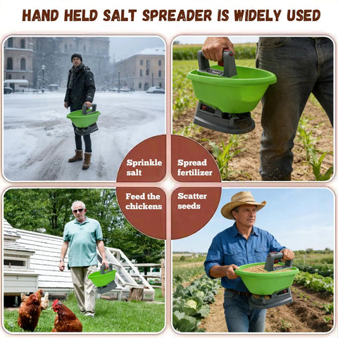 Multiple uses of Electric Handheld Spreader For Seeds And Fertilizer With Type C Charging, ultra long battery, lightweight handle