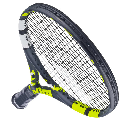 Boost Aero Yellow Tennis Racquet Pre Strung With White Syn Gut At Mid Range Tension One Quarter Inch Grip Lightweight 260g Graphite