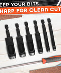 Hole Punch Kit For Leather Belts And Crafts Six Sizes Carbon Steel Punches displayed with file