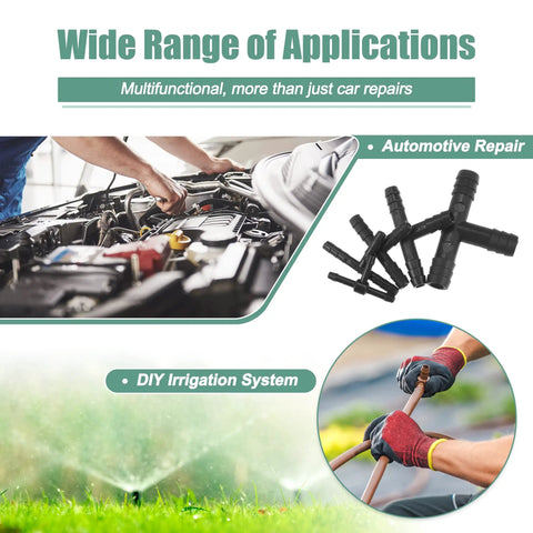 Awesome X Autohaux 113 Piece Car Vacuum Connector Set With All Sizes Of Barbed Hose Fittings, Tees, Reducers And Straight Connectors To Fix Your Automotive Piping Quick For Any Under Hood Repair Job. black nylon connectors for automotive repair and DIY irrigation
