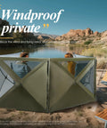 Oversized Camping Wind Block Screen Four Panels Campout Ready For Beach And Backyard Privacy Fence Sun Shield With Mesh Window