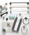 Assorted bathroom accessories with Kinla Oil Rubbed Bronze Toilet Paper Holder Wall Mount Single Roll Spring Loaded 3.26 Inch Extension