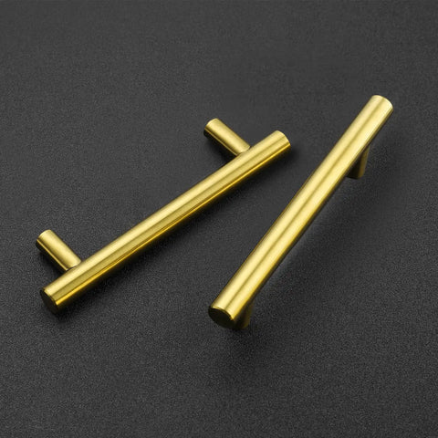 Matte Black Cabinet Pulls Ten Pack Five Inch Length Three Inch Hole Center One Half Inch Diameter Stainless Steel Kitchen Drawer Handles With Mounting Template Euro Style Modern Hardware