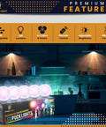 Rechargeable Puck Lights With Remotes, 16 Color Changing LED Puck Lighting, displayed illuminated in a kitchen setting