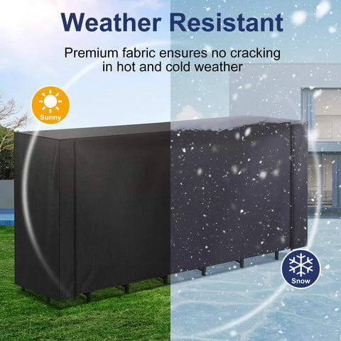 Heavy Duty 8-Foot Firewood Rack Cover With Zipper And Front Flap, weather-resistant in sun and snow conditions