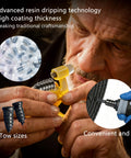 Hands using Tire Screw Plug Repair Kit No Tire Removal Sidewall Compatible Patch Plug Tool With Portable Storage Bag
