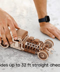 Hot Rod 3D Wooden Puzzle Car Kit for Adults No Glue Needed 280 Pieces Natural Wood Model With Illustrated Assembly Guide and Realistic Vintage Style Great Gift Idea, wooden car in hand