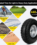 10 Inch Solid Rubber Tire Wheel No-Flat With 5/8 Inch Double Sealed Bearings, 2.2 Inch Offset Hub, diverse terrain use