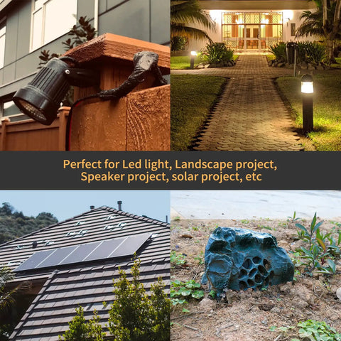 Go To Direct Burial Low Voltage Landscape Lighting Wire, 12 AWG 2 Conductor, Copper Red Black in outdoor settings