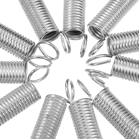 Healeved 20pcs Stainless Steel Extension Springs Small Spring Kit With Hooks For Electric Vehicle Parking Stands Ladder Feet Support Bracket Repair DIY Easy Install, silver springs