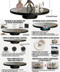 JAYEGT Motorized Rotating Display Stand, 10-Inch Mirror Finish Turntable With 11 Lb Load Capacity showcasing jewelry and perfume bottles.