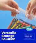 2 Gallon Storage Bags With Double Zipper Seal 60 Count Thick Resealable BPA Free Plastic Bags holding colorful crayons