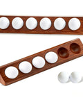 Premium Wooden Golf Ball Display Case And Holder For Wall Mount Or Tabletop, showing dual holder with golf balls.
