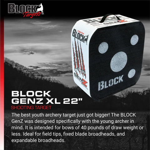 GenZ XL 20 Inch Youth Archery Target For Beginners Up To 40 Lb Bows, Kid Friendly Practice Target with Open Layer Design