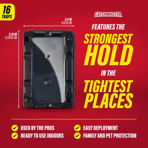 Snag Those Sneaky Critters Fast With These Ready To Use Mouse Glue Traps For Indoor Home Defense showing dimensions and details.